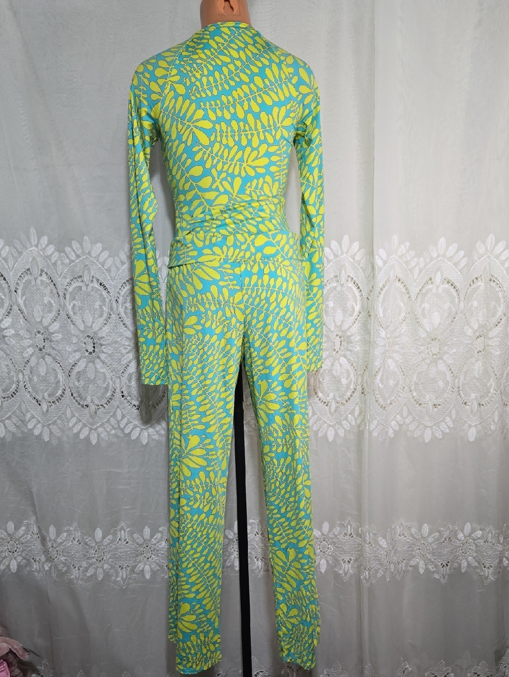 Trina Turk Swim Set Long Sleeve One Piece And Pant Cover Up Resort Wear - Picture 4 of 7